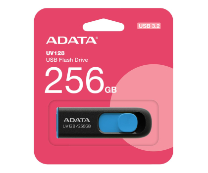PenDrive ADATA 256GB DashDrive UV128 czarno-niebieski (USB 3.1)